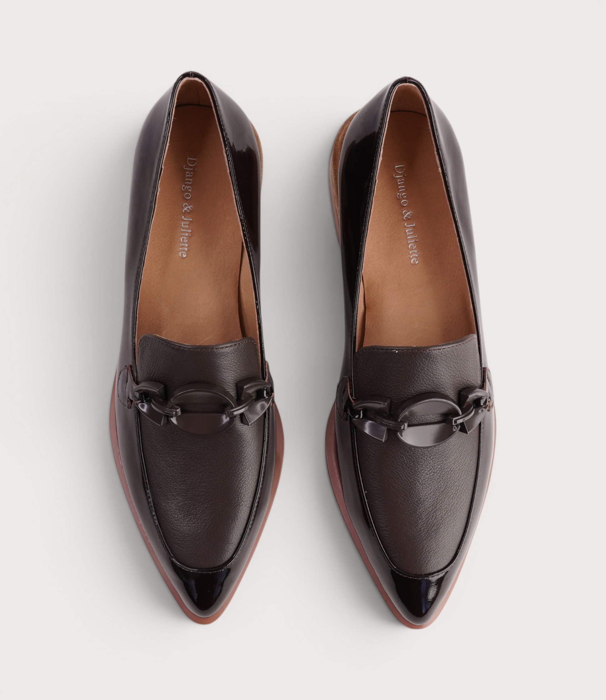 Elliotts Choc Patent/ Choc Leather Loafers