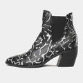 Jens Black & Silver Leather Ankle Boots