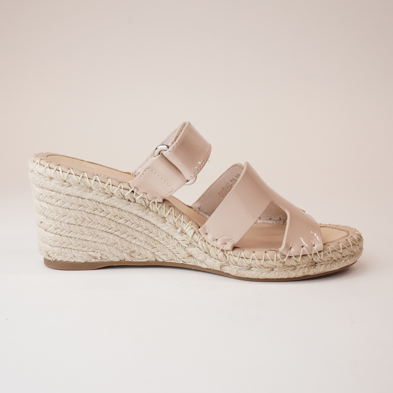 Goran Cafe Patent Leather Espadrille Wedges