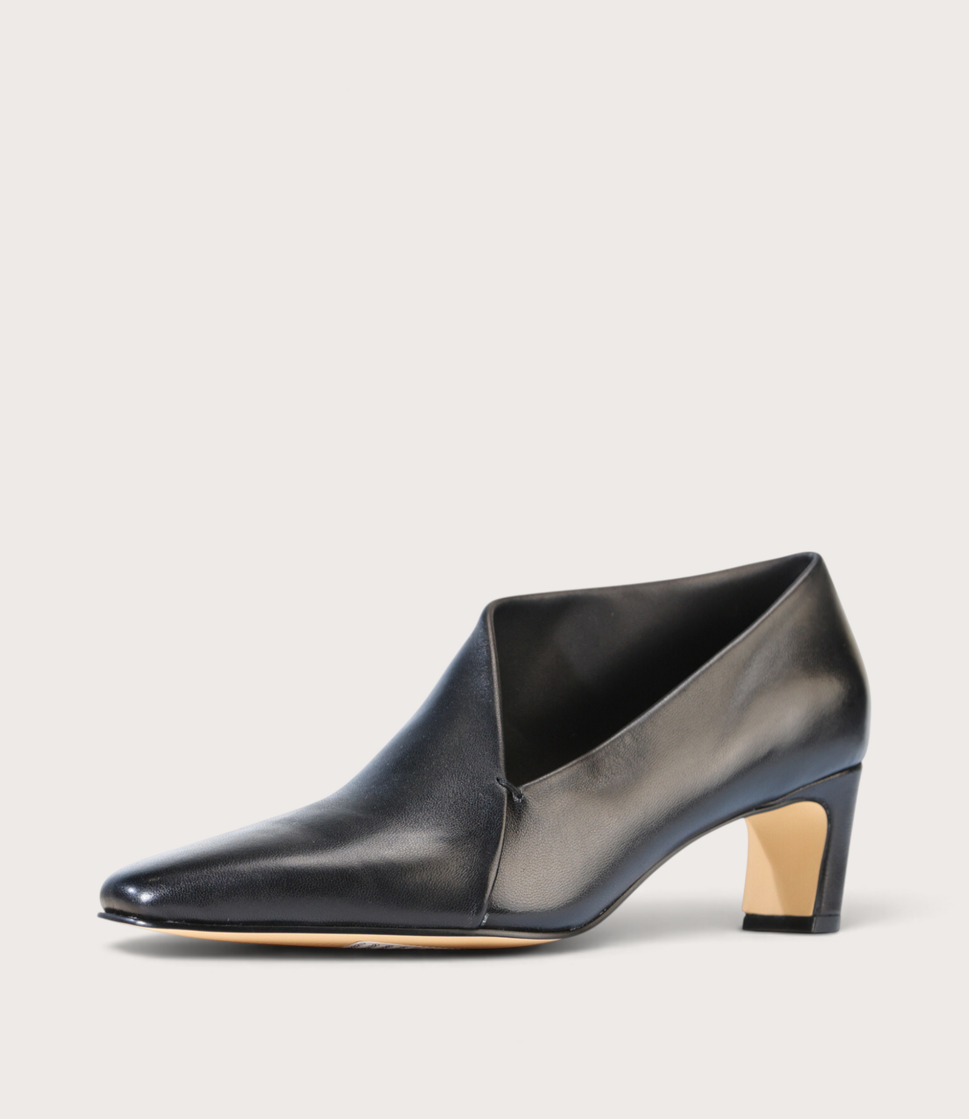 Kit Black Leather Heels