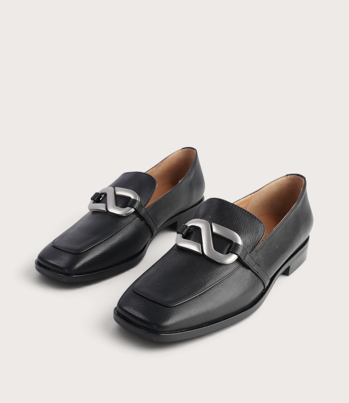 Damon Black Leather Loafers