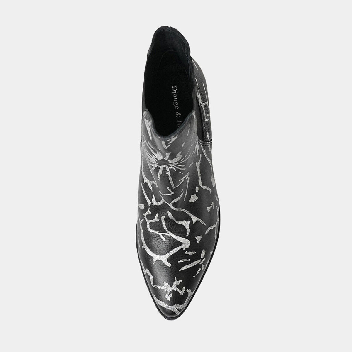 Jens Black & Silver Leather Ankle Boots, DJANGO & JULIETTE - Shouz