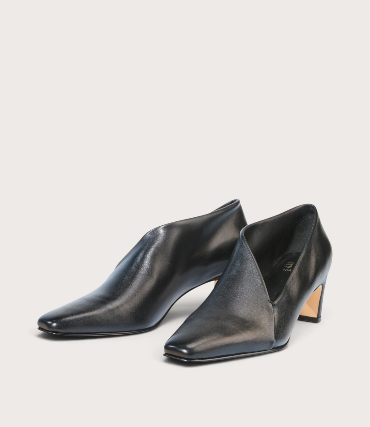 Kit Black Leather Heels