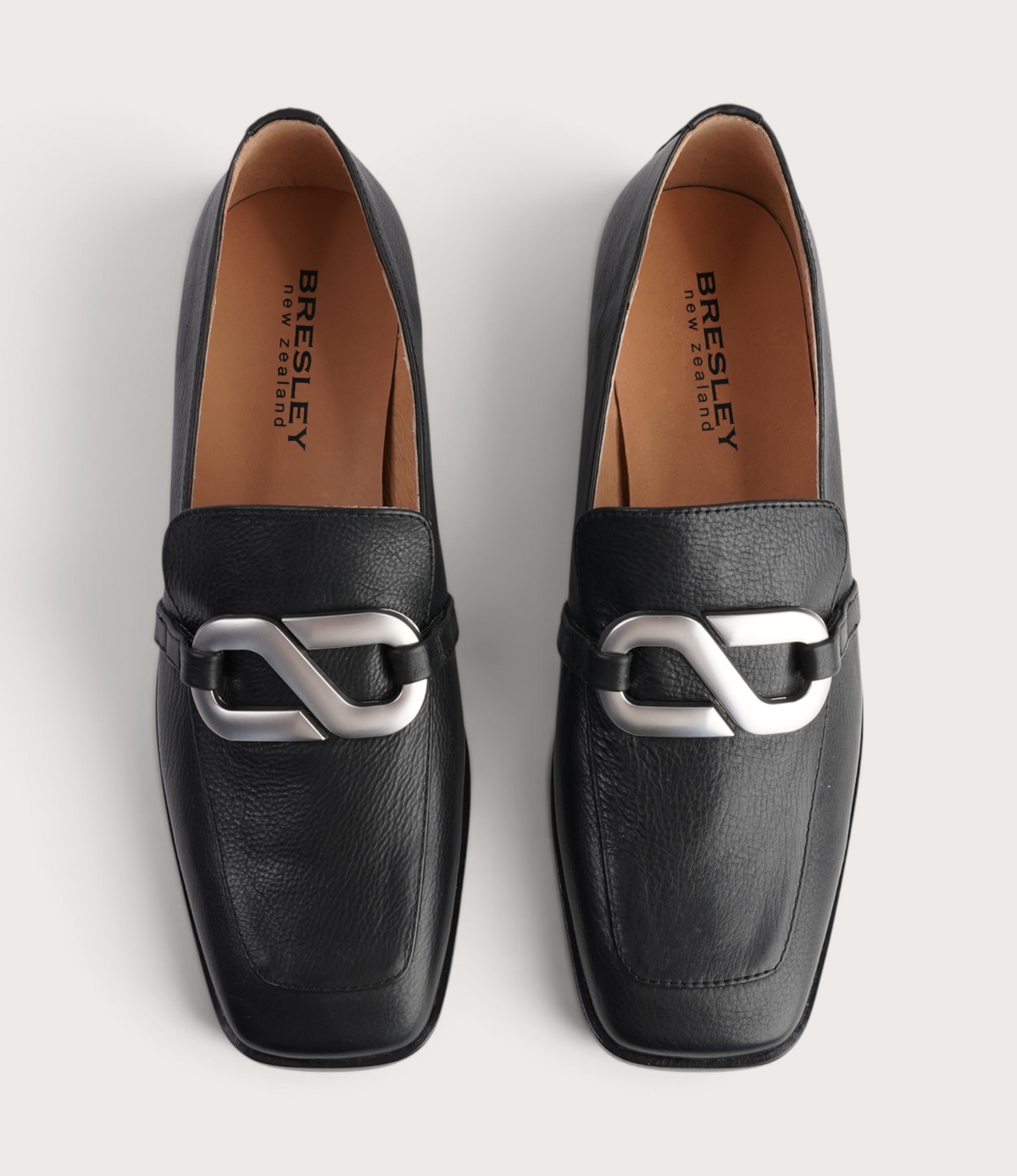 Damon Black Leather Loafers