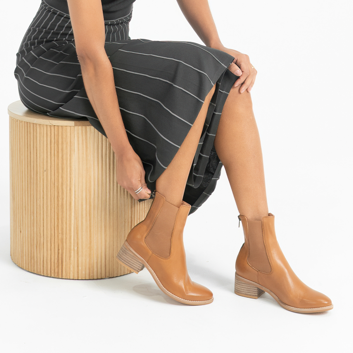 Panord Tan Leather Ankle Boots