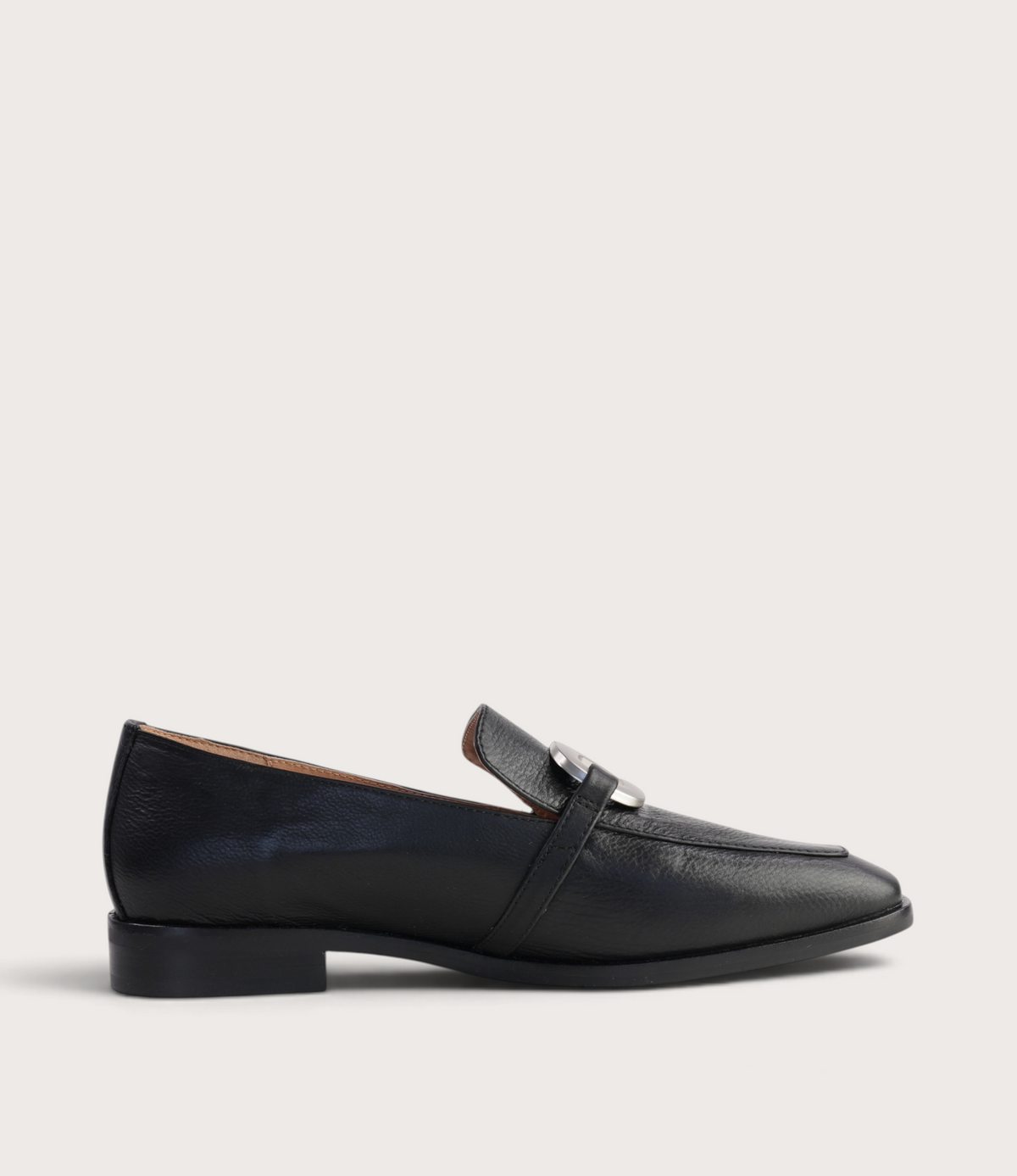 Damon Black Leather Loafers
