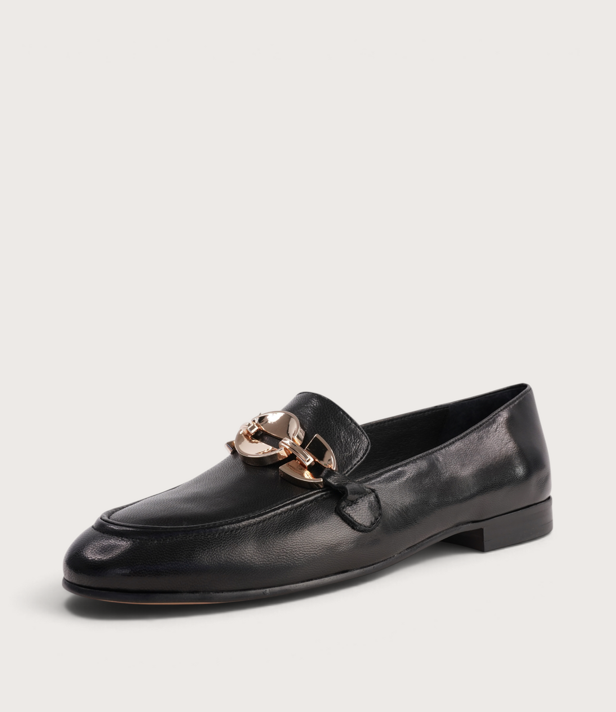Ilysa Black Polish Leather Loafers - DJANGO AND JULIETTE | Shouz