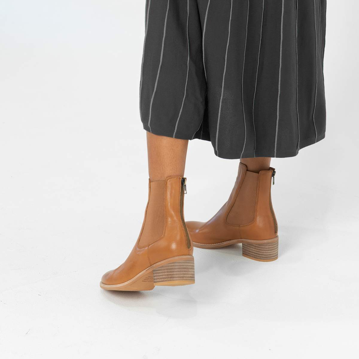 Panord Tan Leather Ankle Boots