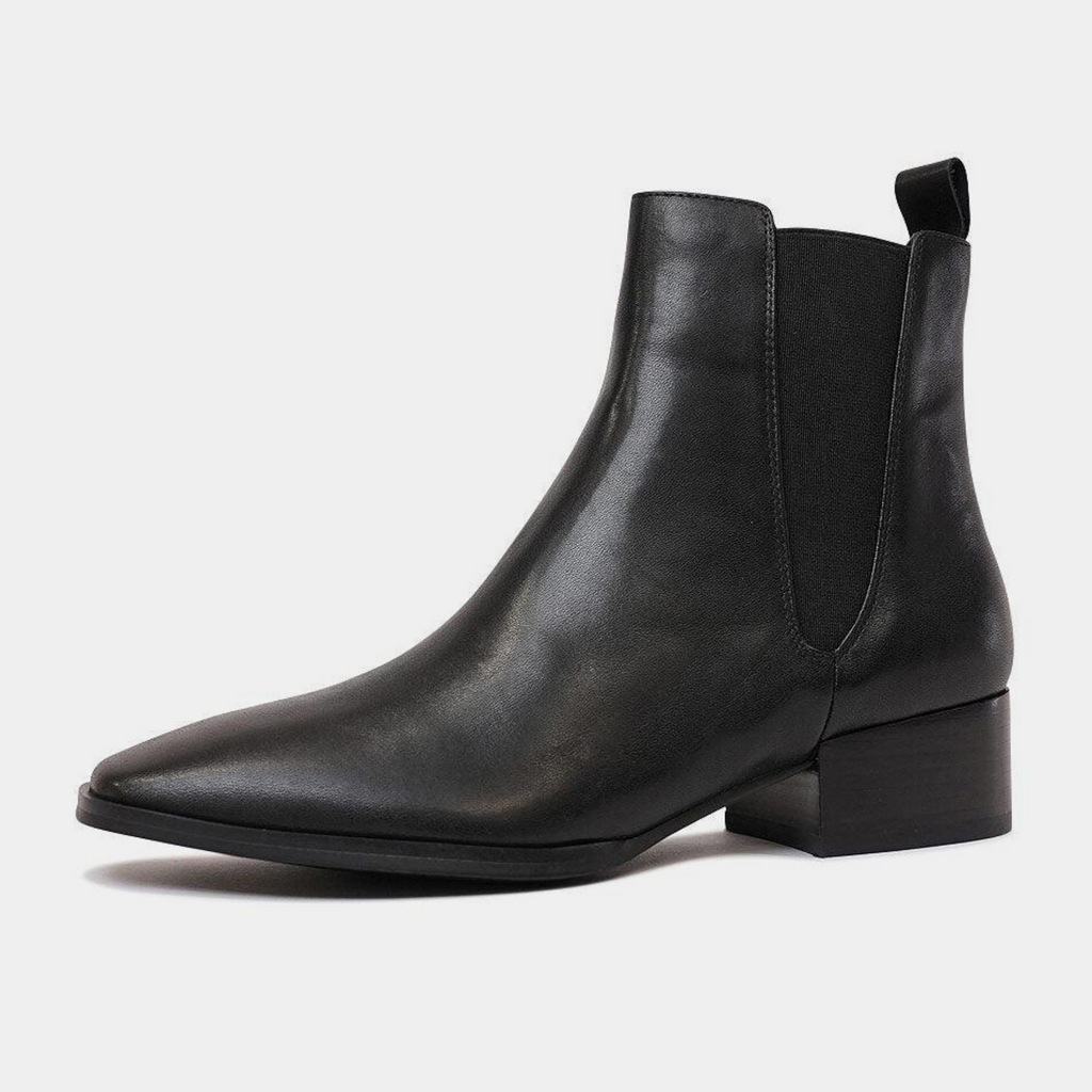 Kenya Black Leather Ankle Boots by EOS Footwear – Shouz