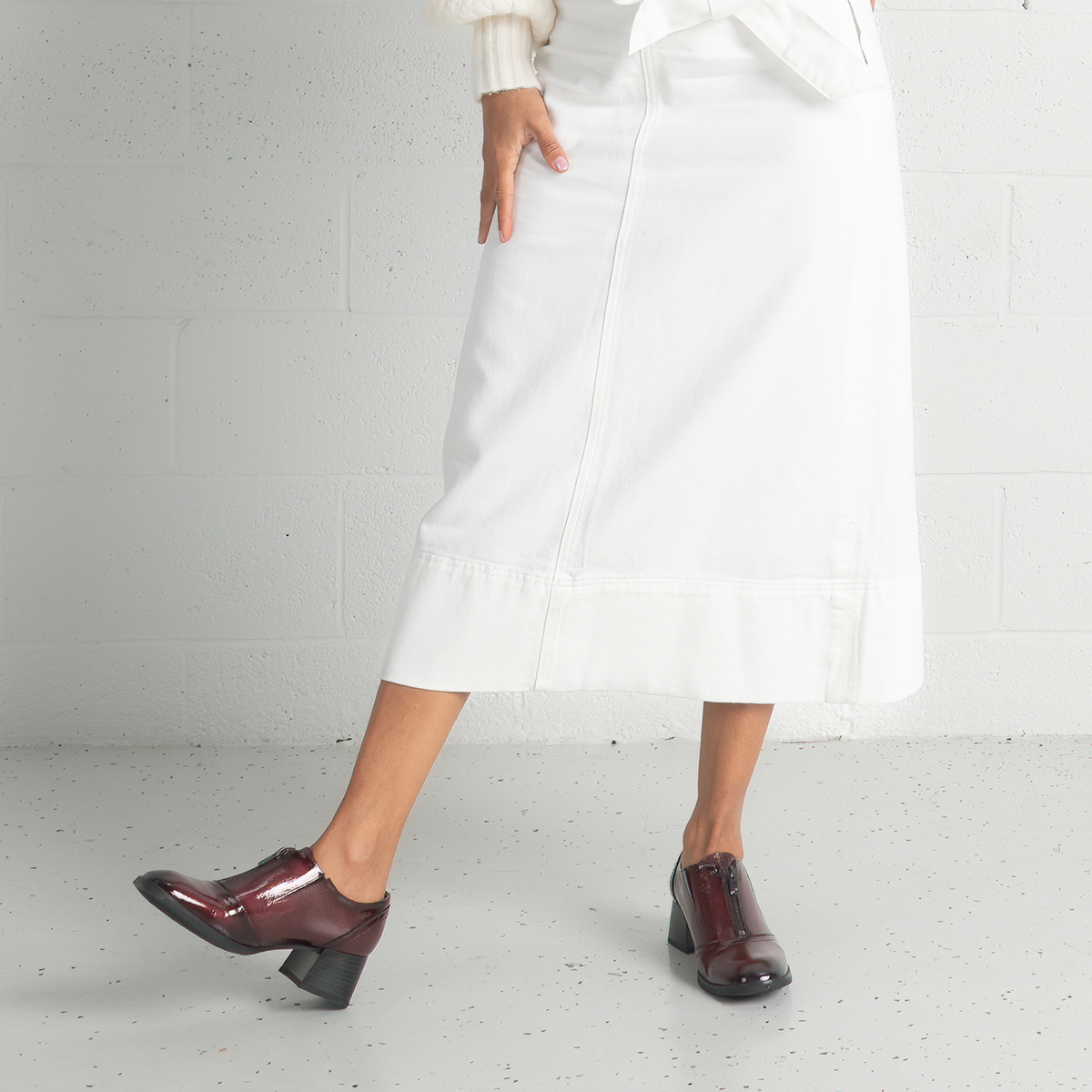 Elisa Wine Patent Leather Boots