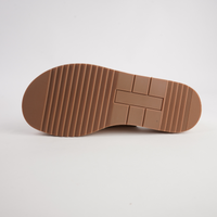 Vexta Camel Leather/ Camel Raffia Slides