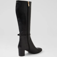 Brielles Black Leather/ Black Heel Knee High Boots - DJANGO AND JULIETTE | Shouz