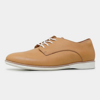 Derby Soft Tan Leather Lace Up Flats