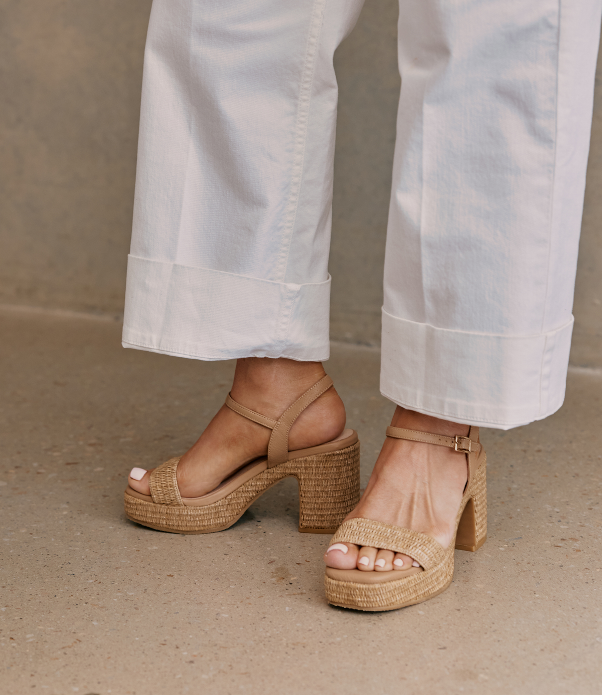 Kondry Natural Raffia/ Camel Leather Heels - DJANGO AND JULIETTE | Shouz