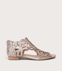 Pietro Champagne Metallic Leather Sandals