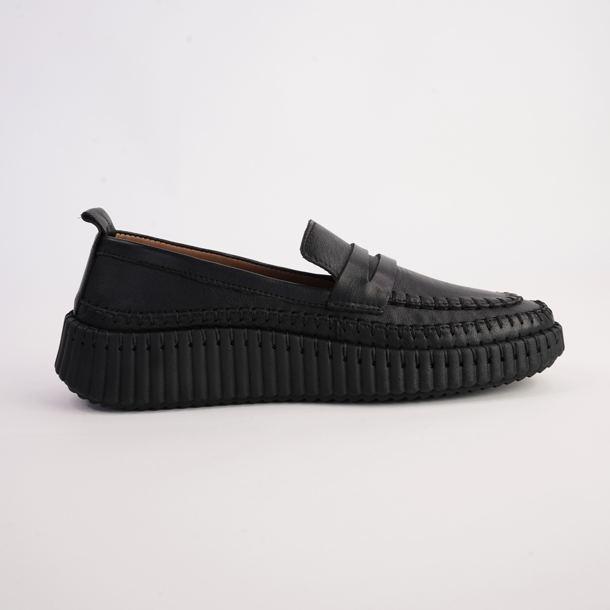 Venice Black Leather Loafers - SALA | Shouz