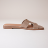 Lycha Latte Leather Slides