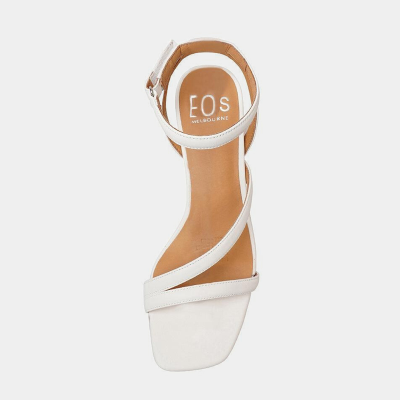 Petricia White Leather Heels