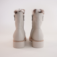 Dlinga Vanilla/ White Leopard Fur Leather Boots