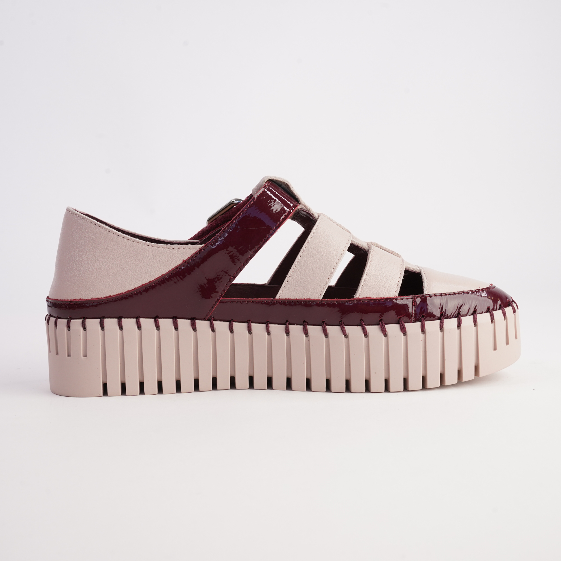 Baytown Burgundy Patent/ Nude Leather Sneakers