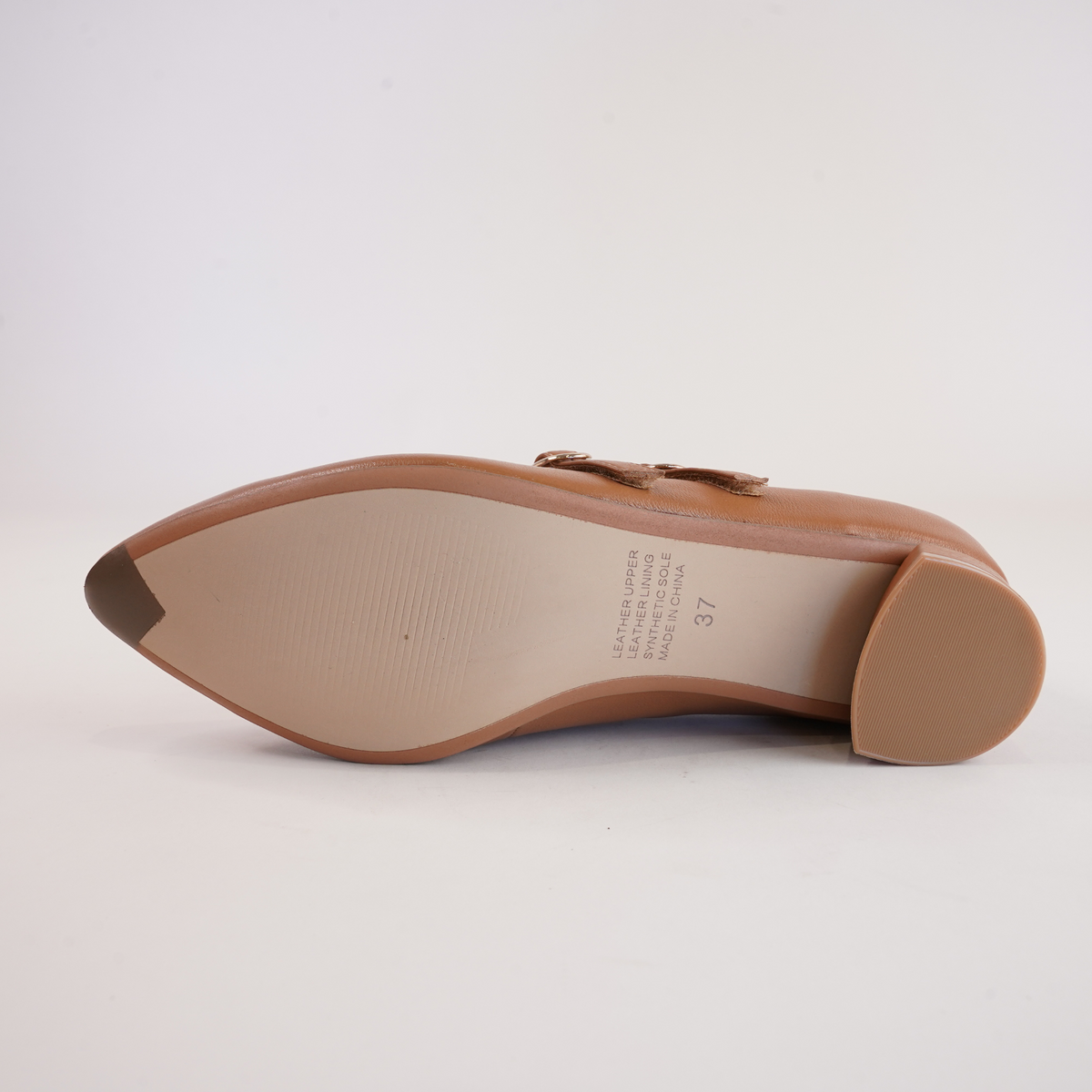 Fuela Dark Tan Leather Flats - DJANGO AND JULIETTE | Shouz