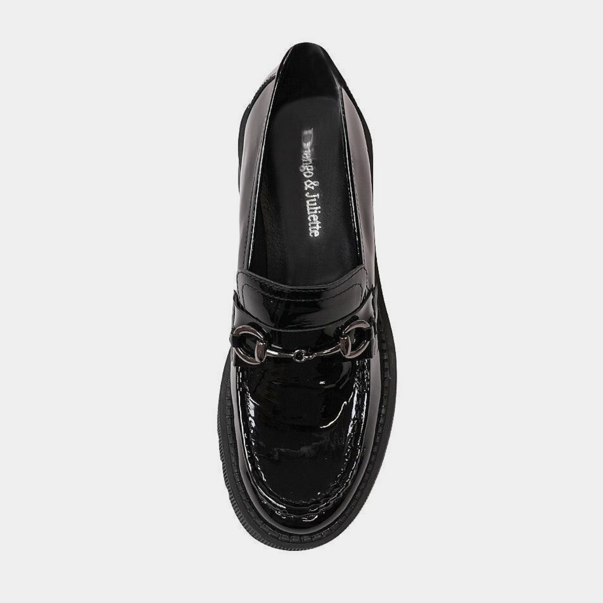 Zoey Black Patent Leather Heeled Loafers