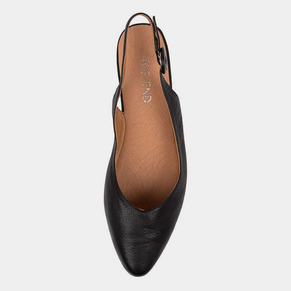 Fairy Black Leather Slingback Flats - TOP END | Shouz