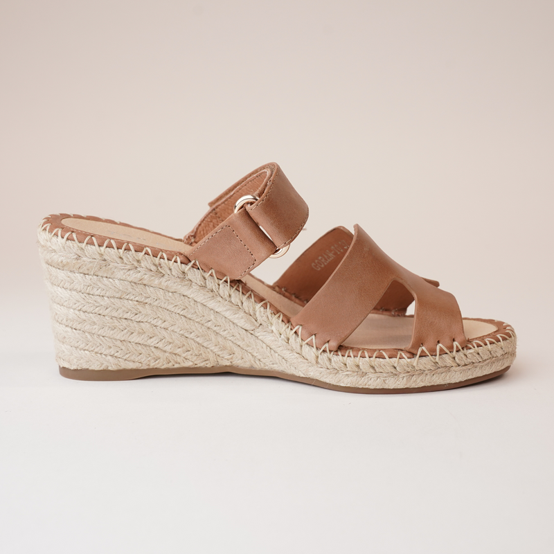 Goran Tan Leather Espadrille Wedges