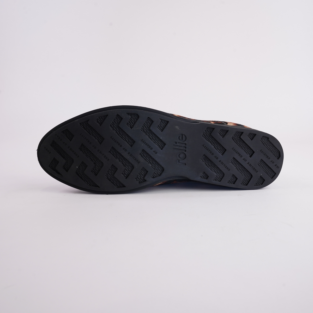Derby Dark Camel Leopard/black Lace Up Flats - ROLLIE | Shouz