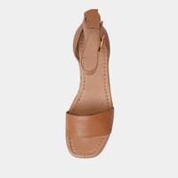 Idola Dark Tan Leather Wedges