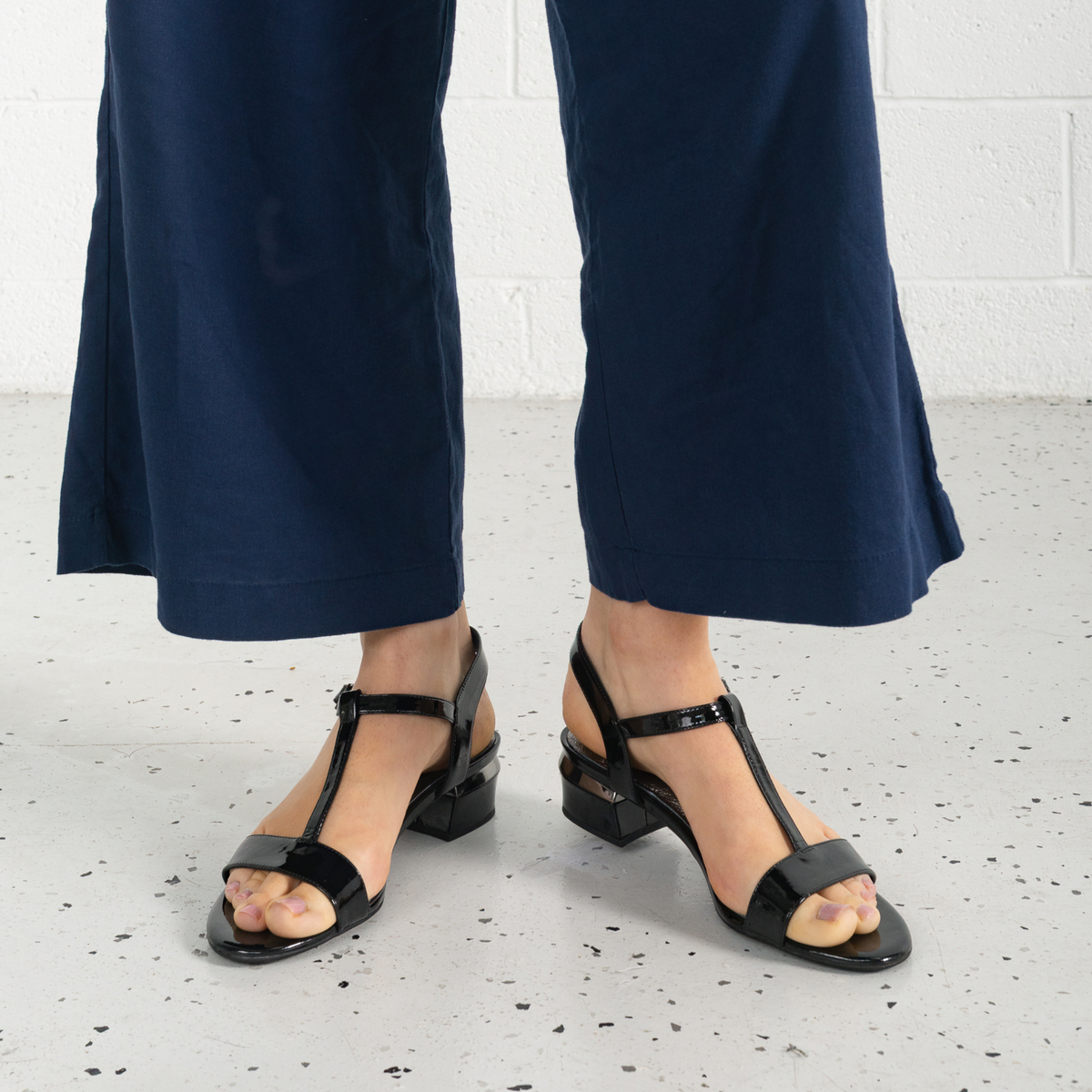 Taner Black Patent Leather Heels