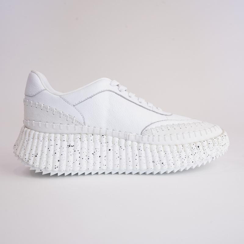 Cobus White Leather Sneakers