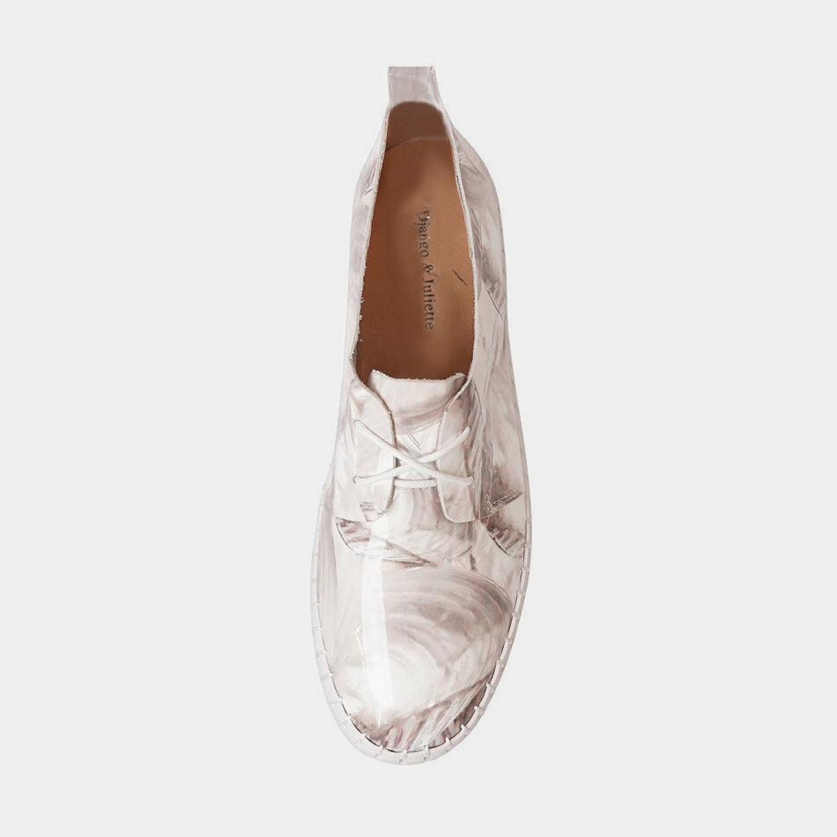 Brenda White Shell Pearl Patent Leather Sneakers - DJANGO AND JULIETTE | Shouz
