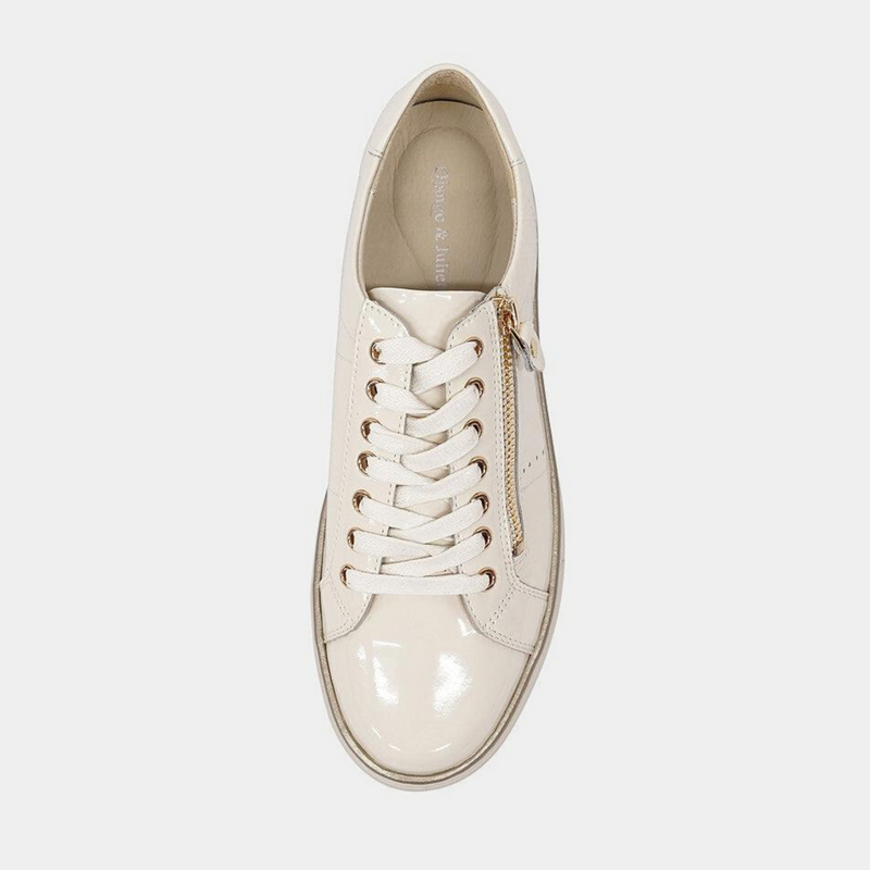 Froggy Ivory Patent Leather Sneakers