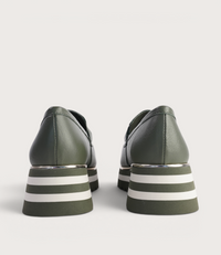 Ealia Olive/ Milk Leather Loafers