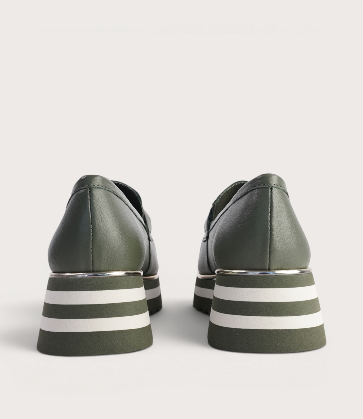 Ealia Olive/ Milk Leather Loafers