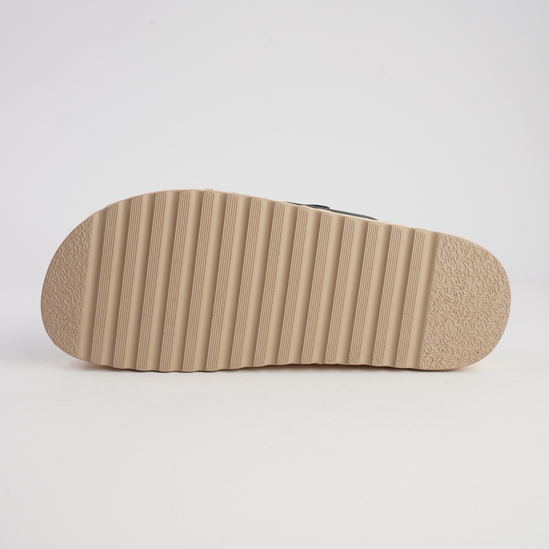 Bowers Black Leather Slides