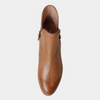 Faye Dark Tan Leather Ankle Boots