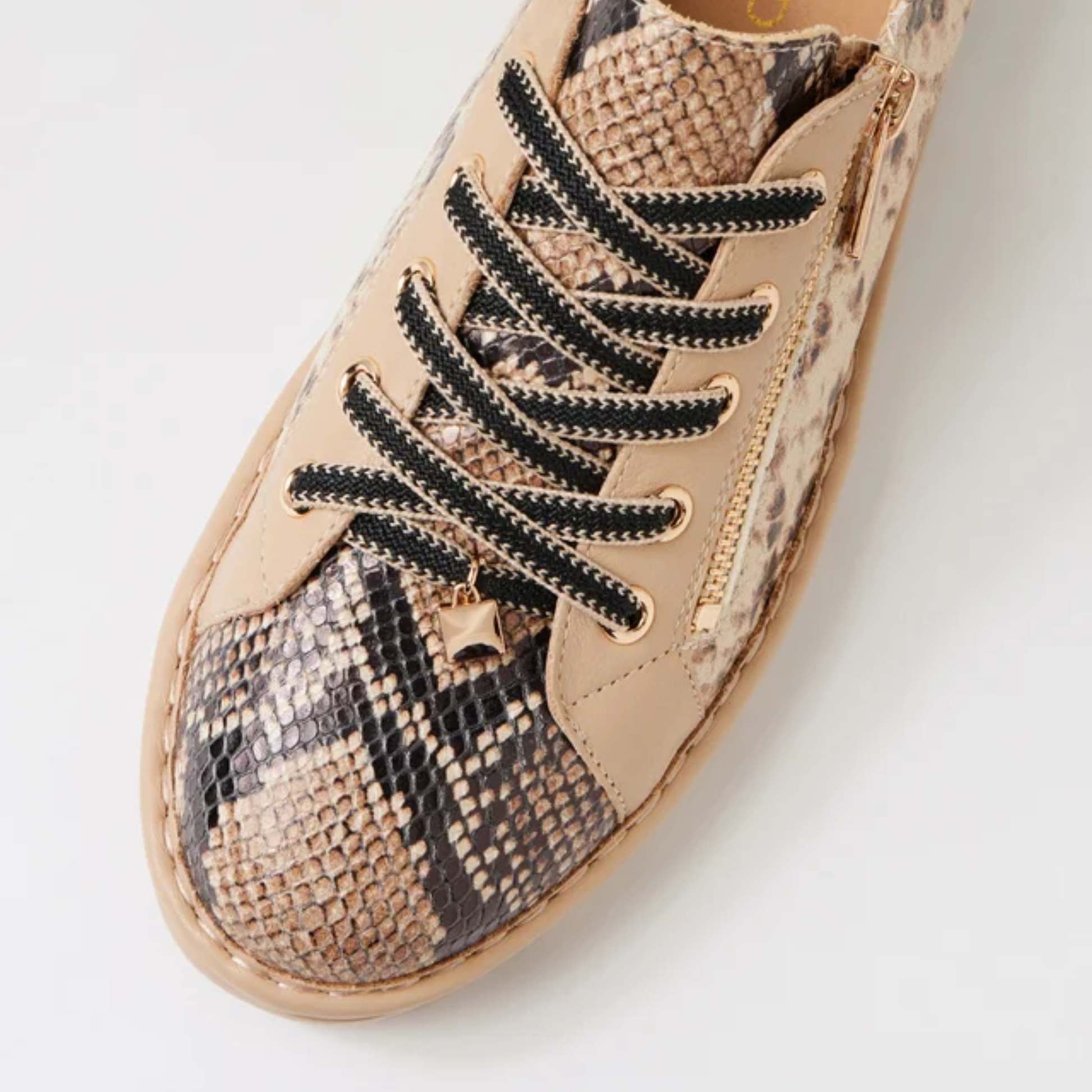 Elos Black and Caramel Snake/ Caramel Leather Sneakers - TOP END | Shouz