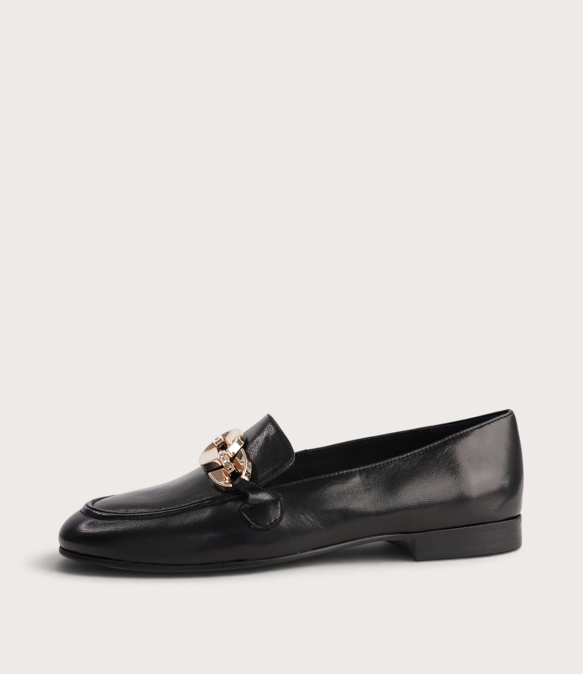 Ilysa Black Polish Leather Loafers - DJANGO AND JULIETTE | Shouz