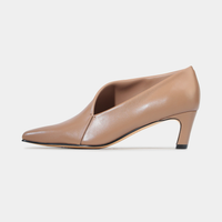 Kit Pecan Leather Heels - EOS FOOTWEAR | Shouz