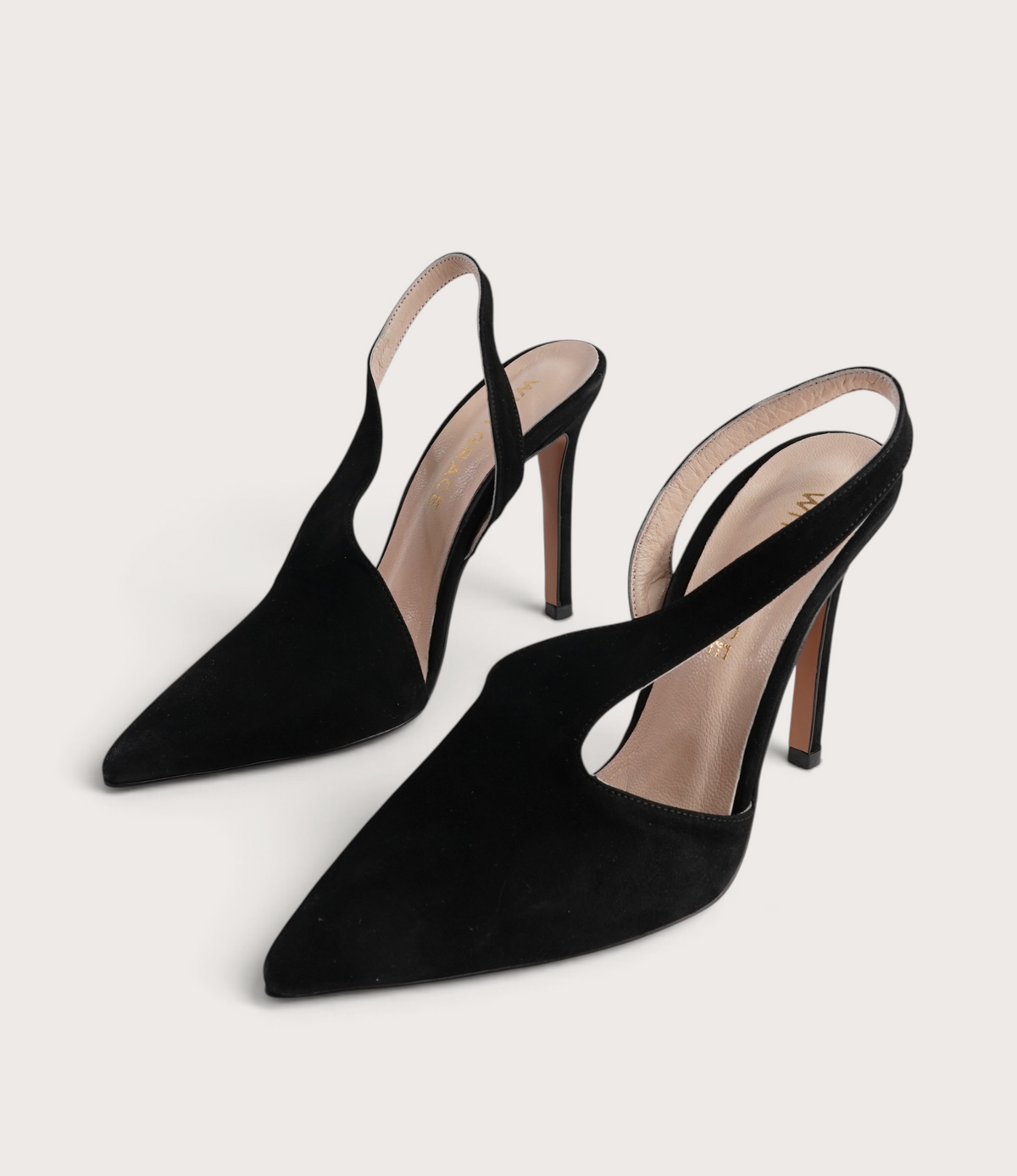 Serena Black Suede Heels