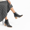Zubia Black/ Natural Leather Ankle Boots