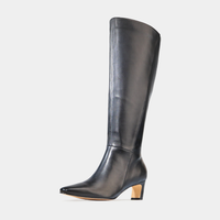 Kitanah Black Leather Knee Hight Boots - EOS FOOTWEAR | Shouz