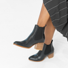 Zubia Black/ Natural Leather Ankle Boots