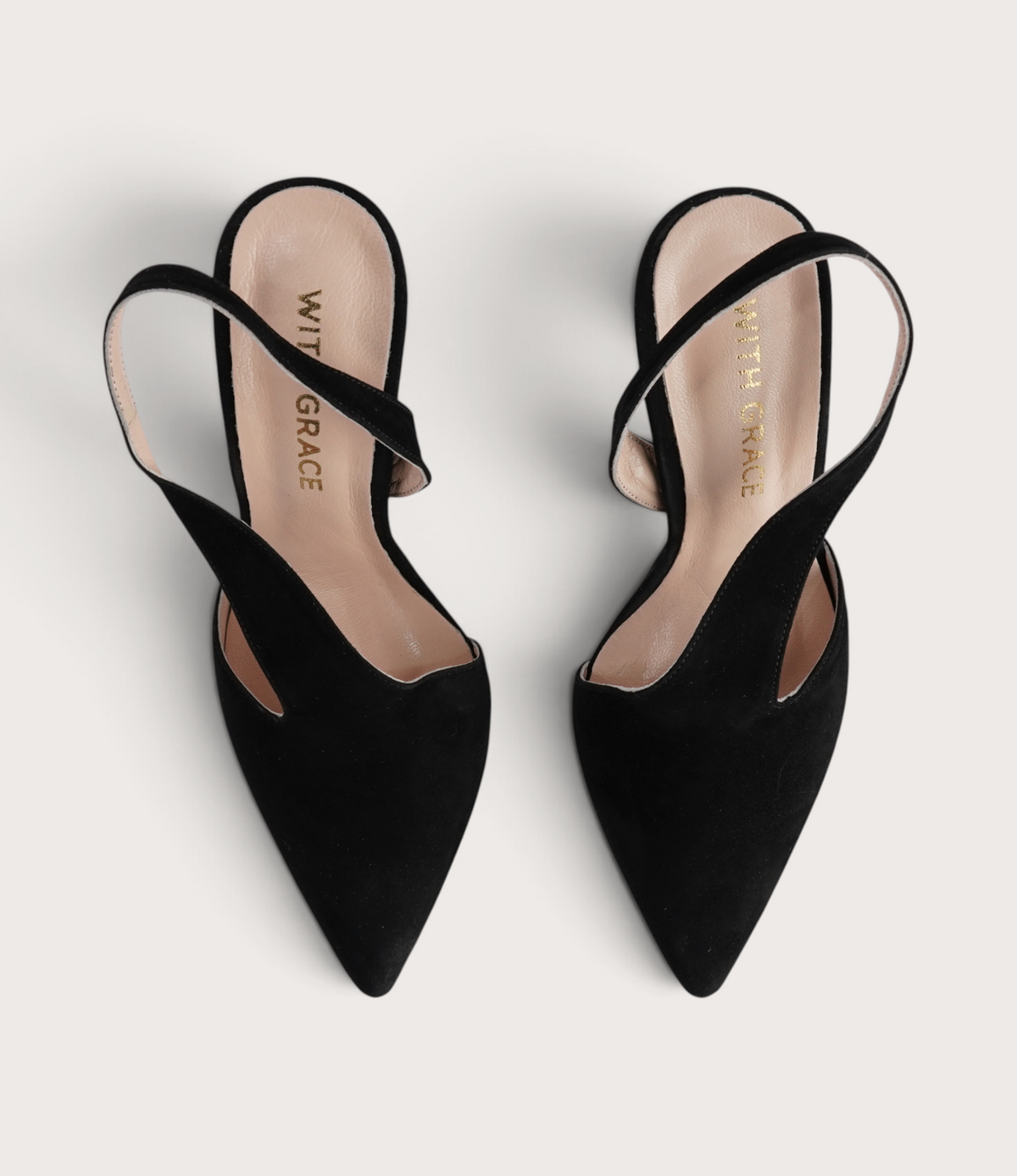 Serena Black Suede Heels