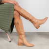 Tetley Tan Leather Knee High Boots