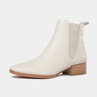 Kenya Ivory Leather Ankle Boots