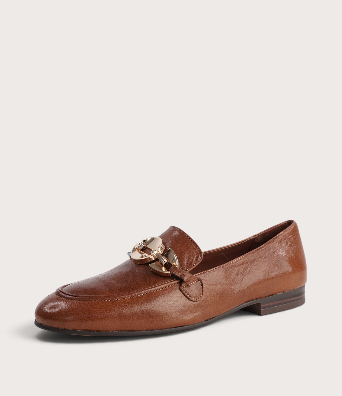 Ilysa Cognac Polish Leather Loafers - DJANGO AND JULIETTE | Shouz