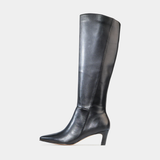 Kitanah Black Leather Knee Hight Boots - EOS FOOTWEAR | Shouz